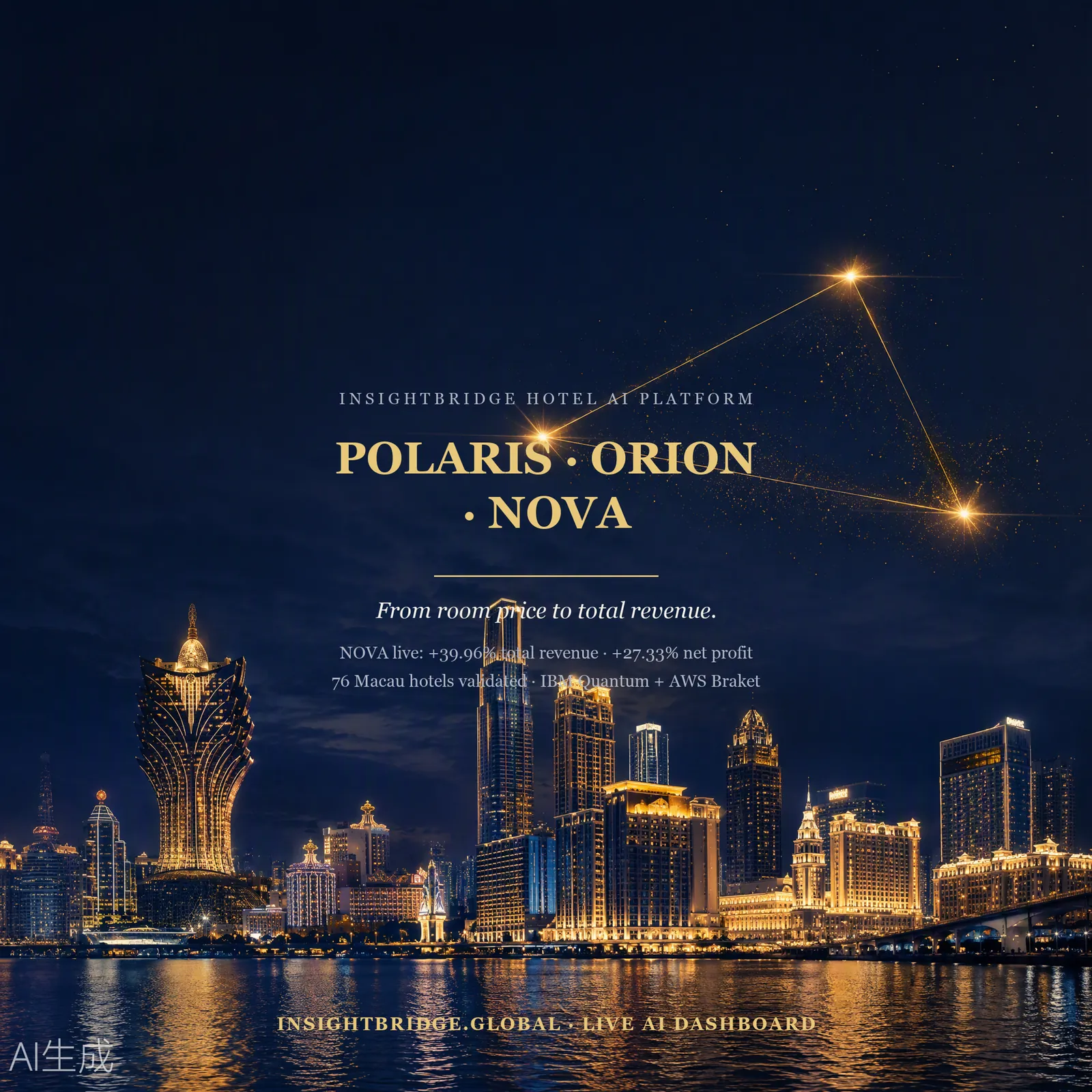 Hotel AI Three Engines — POLARIS · ORION · NOVA